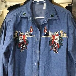 Christmas Blue Jean Shirt L/S